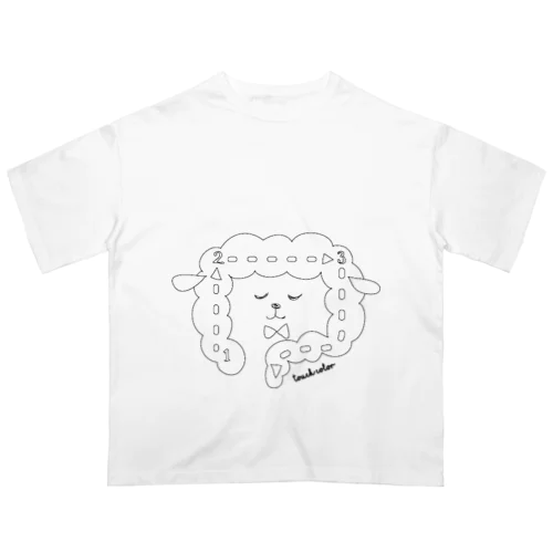 なでなで羊白黒 Oversized T-Shirt