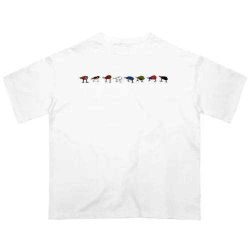 野鳥整列8種ver オーバーサイズTシャツ