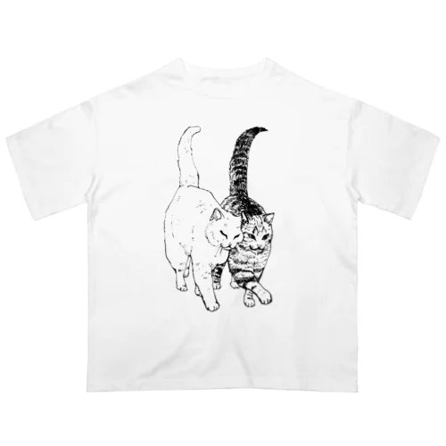 仲良し2匹の散歩.nekotake Oversized T-Shirt