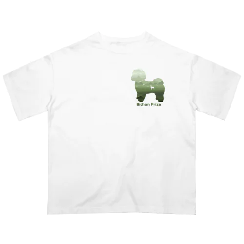 空と森と犬　ピジョンフリーゼ Oversized T-Shirt