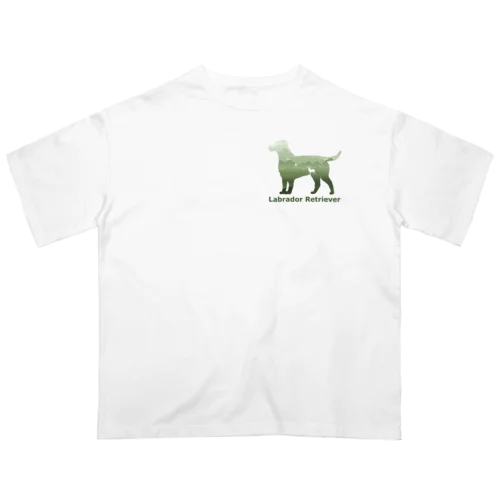 空と森と犬　ラブラドール Oversized T-Shirt