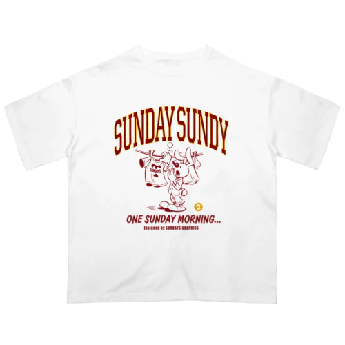 SUNDAY SUNDY No.2(カレッジロゴ)  オーバーサイズTシャツ