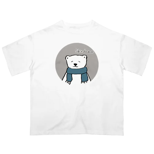 マフラーをつけたしろくまくん オーバーサイズTシャツ