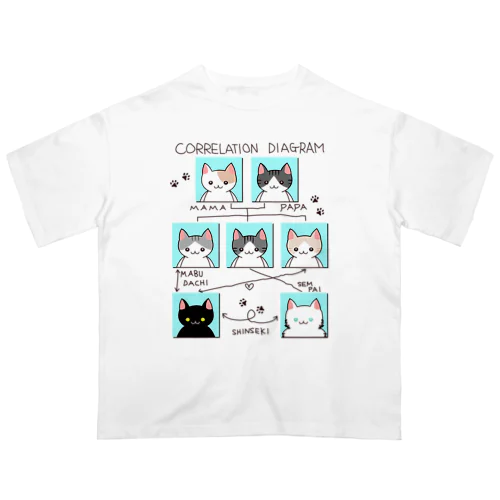 ねこさんの相関図 Oversized T-Shirt