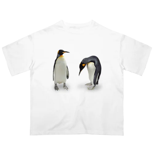 キングペンギンのごあいさつ（表裏プリントは裏も見て！） Oversized T-Shirt