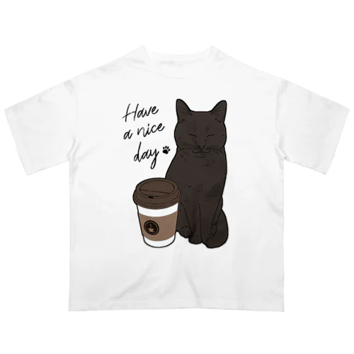 まったりカフェ猫 オーバーサイズTシャツ