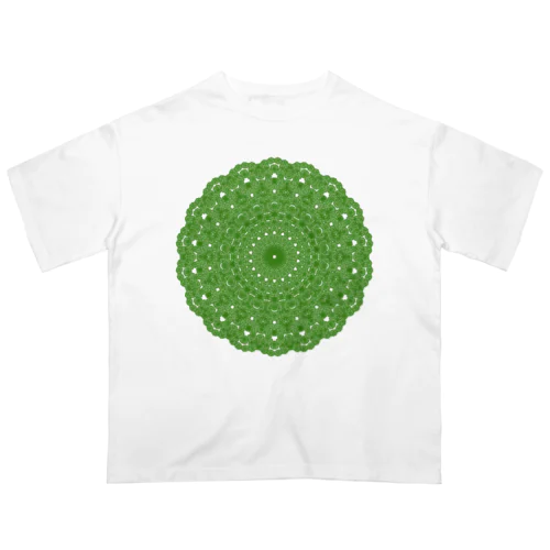 雪の華④グリーン オーバーサイズTシャツ