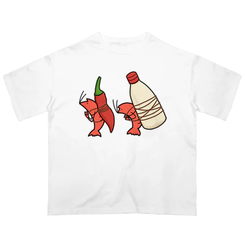 ふたごの　エビの　チリとマヨ オーバーサイズTシャツ