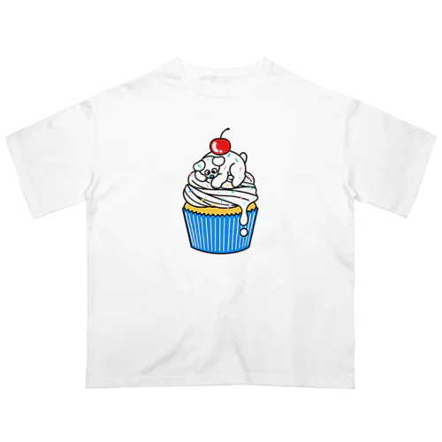 Puppy on Cupcake Oversized T-Shirt