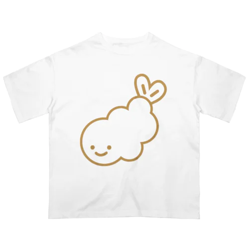 一食デカえびふらい（ブラウン） オーバーサイズTシャツ