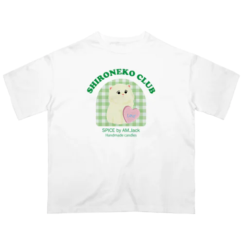 しろねこくらぶ／GREEN オーバーサイズTシャツ