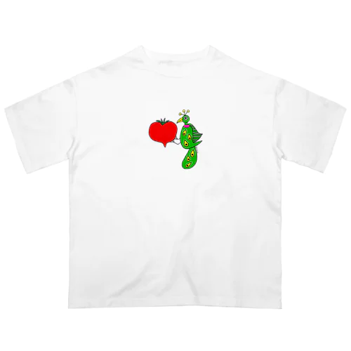 孔雀つっつくトマト Oversized T-Shirt
