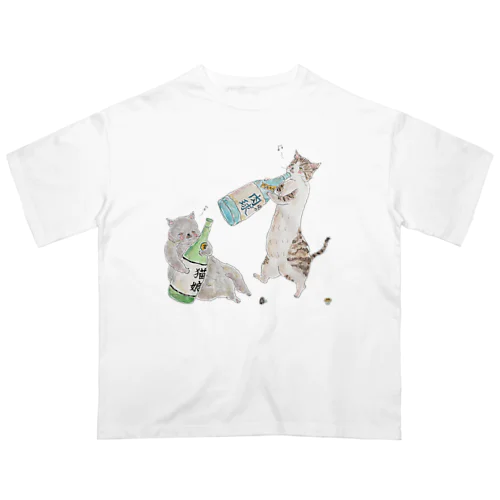 べろべろにゃんこ オーバーサイズTシャツ