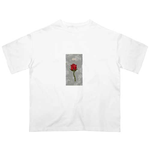 赤い薔薇 TIME2バージョンアップ Oversized T-Shirt