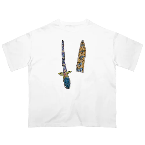 小学生が考える強い剣と鞘 Oversized T-Shirt