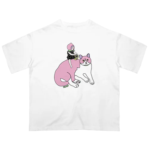 桃色猫と桃尻娘 オーバーサイズTシャツ