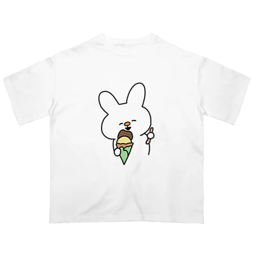 アイスクリームとうさぎ オーバーサイズTシャツ