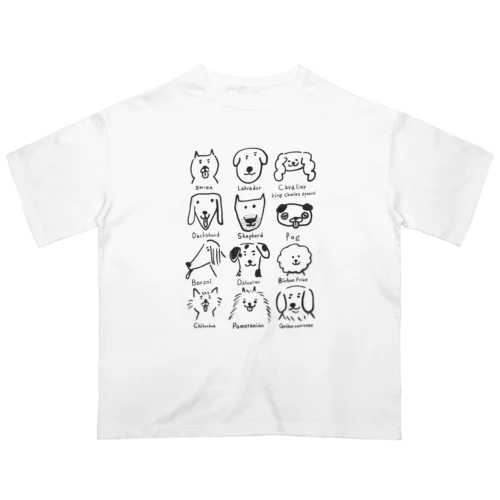 うろ覚えワンちゃん(線濃いめ) オーバーサイズTシャツ