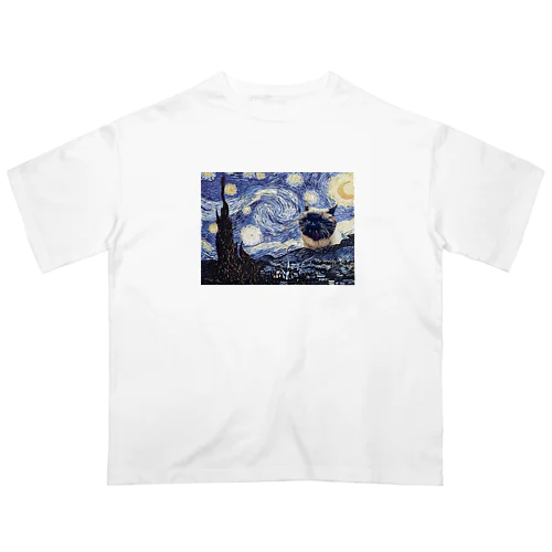 星月夜と吠える猫 オーバーサイズTシャツ