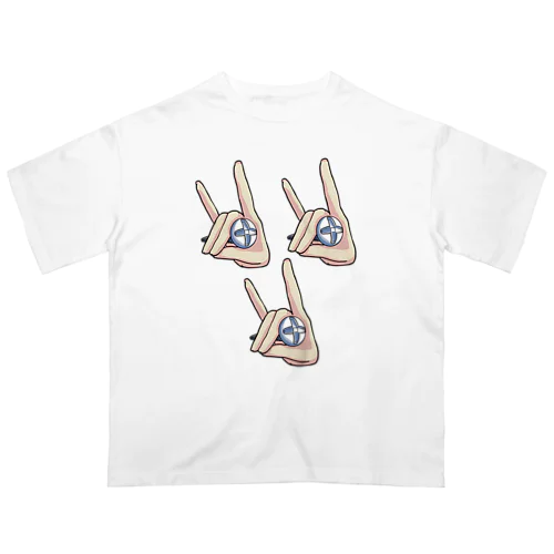 hand キツネサイン#5 オーバーサイズTシャツ