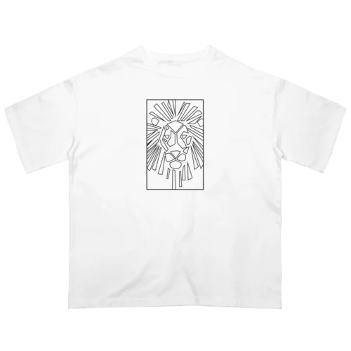 ライオンの線画マーク Oversized T-Shirt