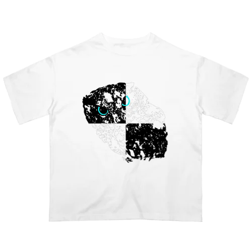 白黒梟ターコイズブルー Oversized T-Shirt