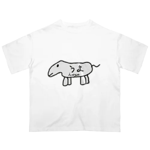 うま馬horse(偽) Oversized T-Shirt