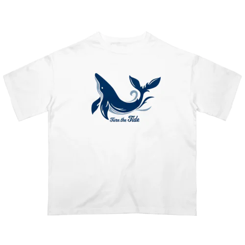 流れを変えるクジラ オーバーサイズTシャツ