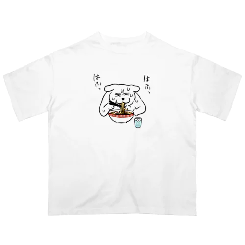 ラーメン食べ犬 オーバーサイズTシャツ