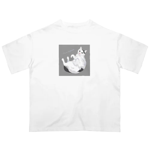 白黒ブチ猫 オーバーサイズTシャツ
