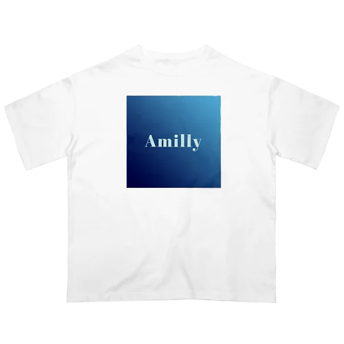 ロイヤルブルーAmillyロゴ オーバーサイズTシャツ