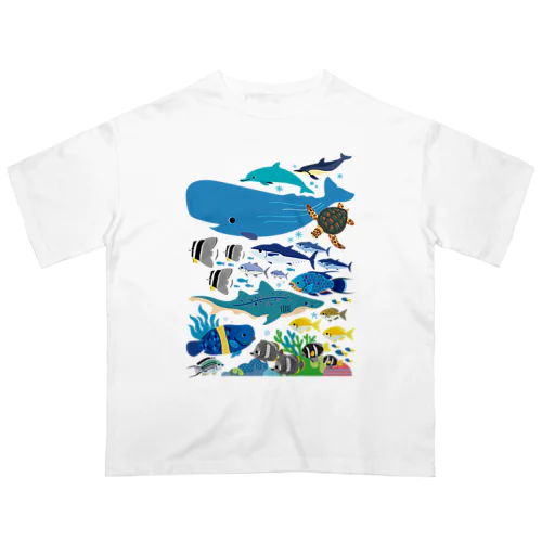 小笠原の海洋生物(背景なし) オーバーサイズTシャツ