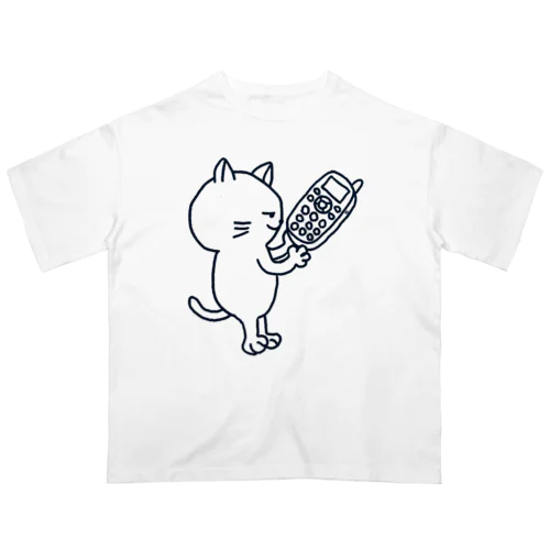 ガラケー猫 Oversized T-Shirt