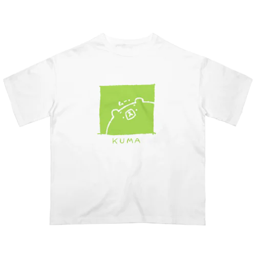 モノクロくま（グリーン） オーバーサイズTシャツ
