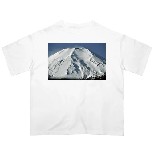 冠雪した富士山_003 オーバーサイズTシャツ