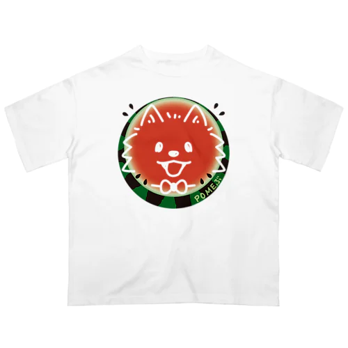  POMEぶ Dスイカとポメラニアン Oversized T-Shirt