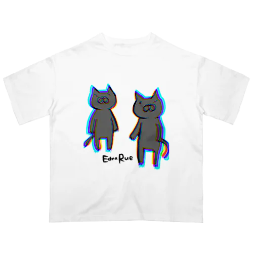 ちょっとチカチカするえどねこ Oversized T-Shirt