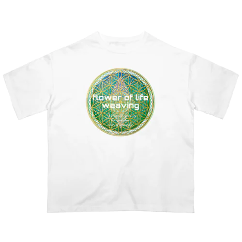 Flower of  Life waving  🌈LOGO version オーバーサイズTシャツ