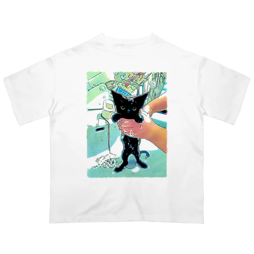 シャンプー猫ちゃん オーバーサイズTシャツ