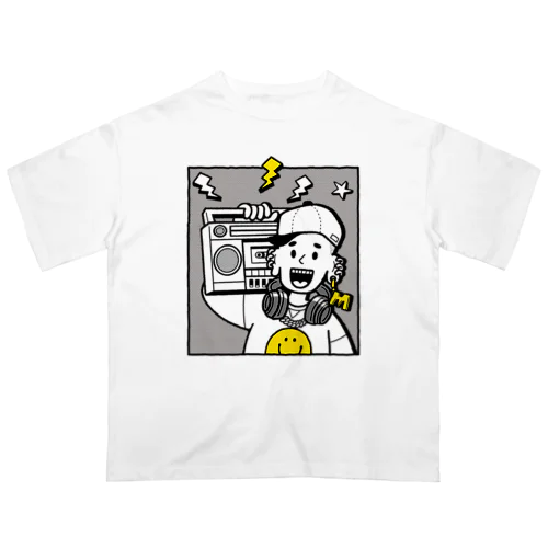  まさはるくん_モノクロver オーバーサイズTシャツ