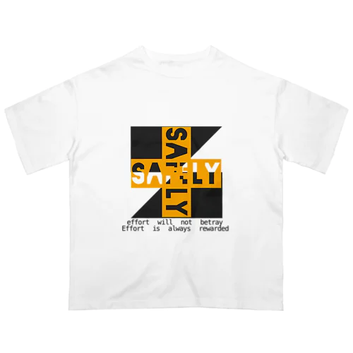 safely 十字ver.2  White  オーバーサイズTシャツ