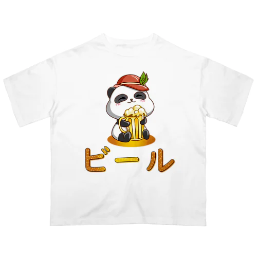  Cute Panda Drinking Beer Octoberfest Oversized T-Shirt