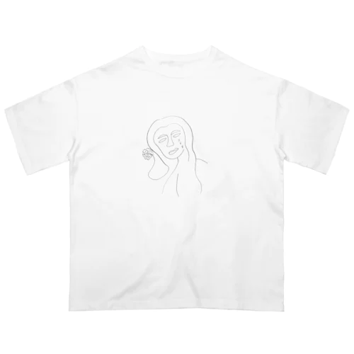 線画 オーバーサイズTシャツ