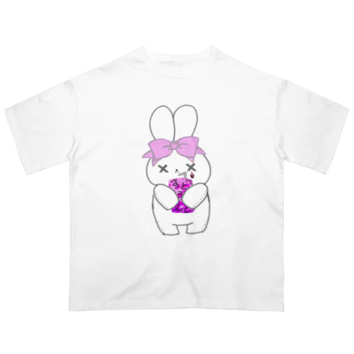 SAKEうさ　すとろんぐ オーバーサイズTシャツ