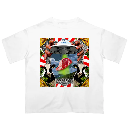 🐄🛸キャトられ肉🥩🌿 オーバーサイズTシャツ