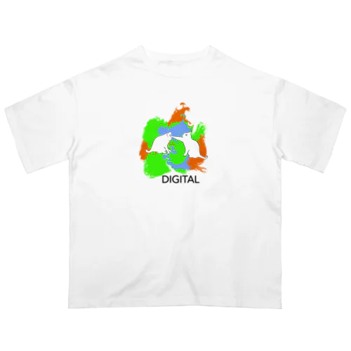 デジタルネコ オーバーサイズTシャツ