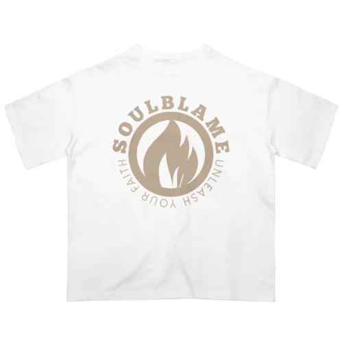 CIRCLE LOGO BAIGE TEE IN WHITE Oversized T-Shirt