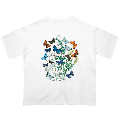 花に群がる蝶たち オーバーサイズTシャツ