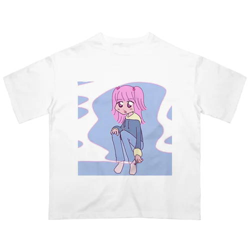 やみかわ女の子 オーバーサイズTシャツ