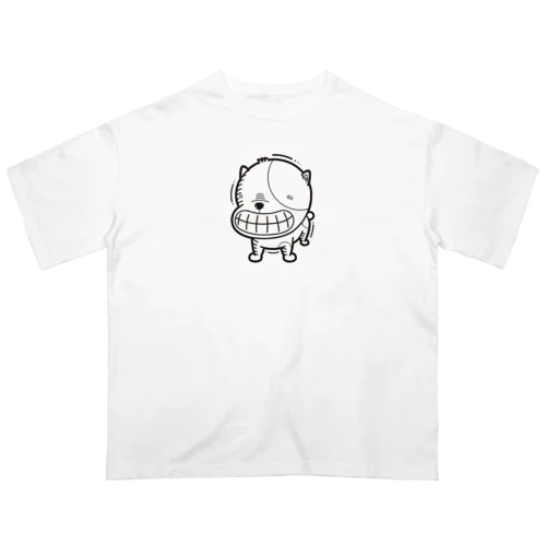 震えるイヌ【白】 オーバーサイズTシャツ